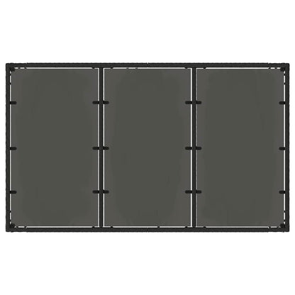 vidaXL Garten Essgruppe 7 pcs Schwarz Poly-Rattan