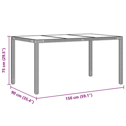 vidaXL Garten Essgruppe 7 pcs Grau Poly-Rattan