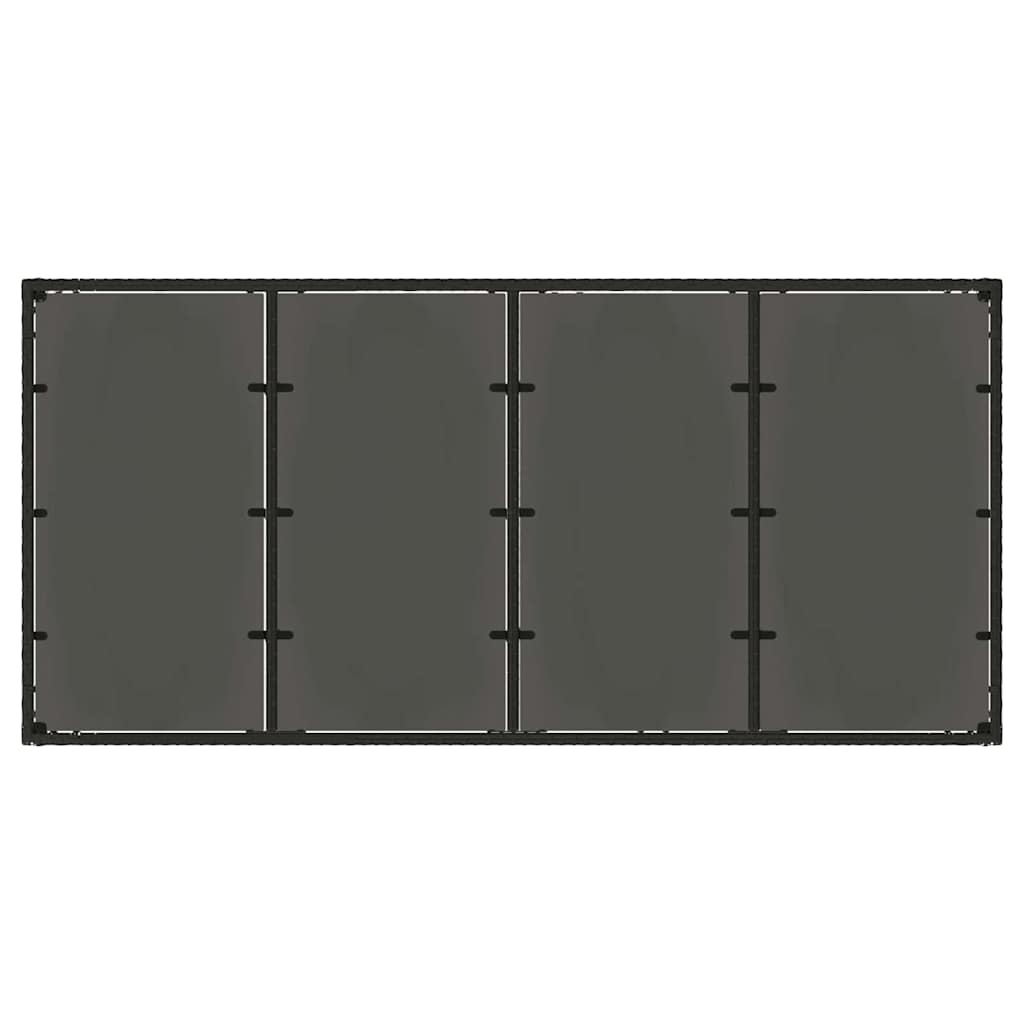 vidaXL Garten Essgruppe 7 pcs Schwarz Poly-Rattan