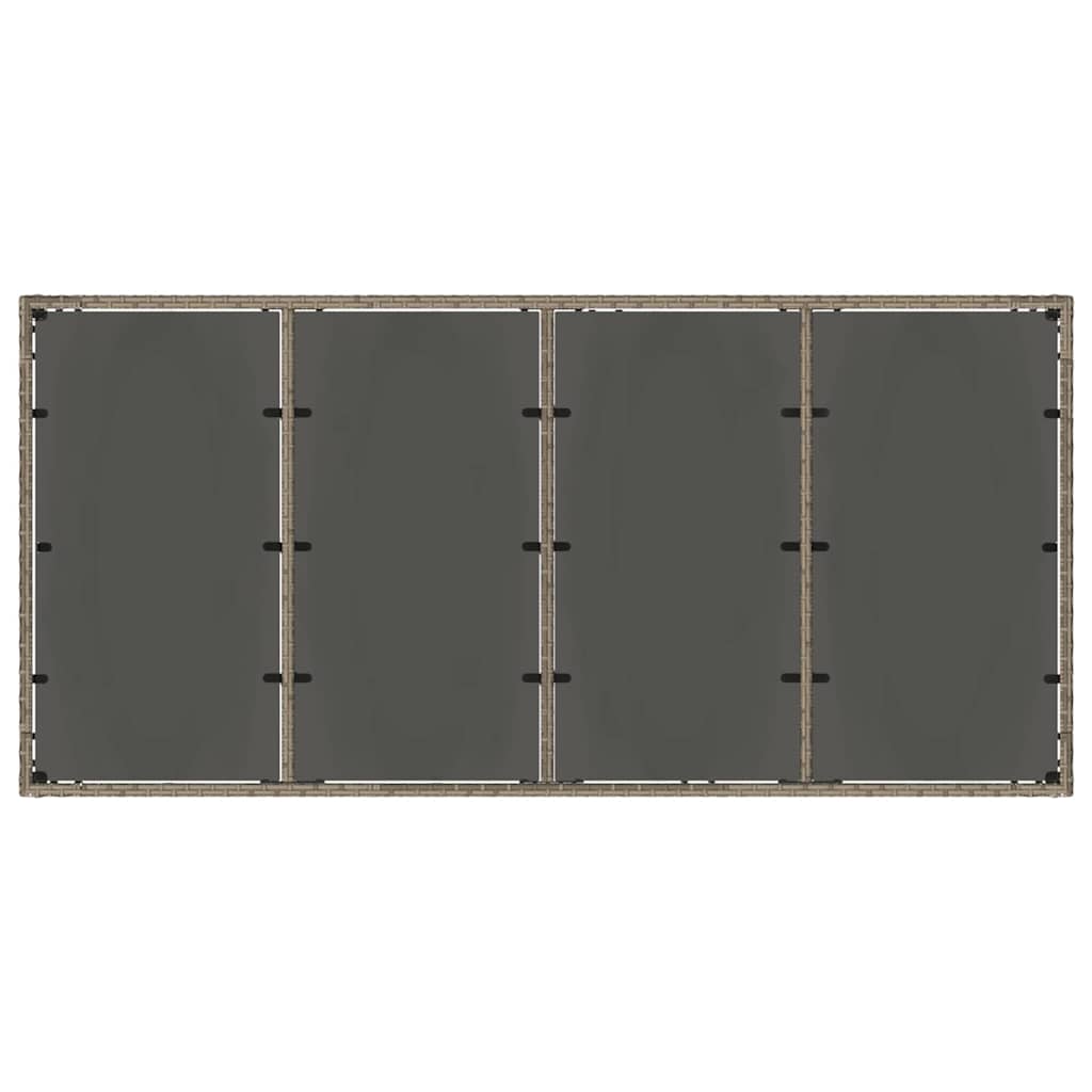 vidaXL Garten Essgruppe 9 pcs Grau Poly-Rattan