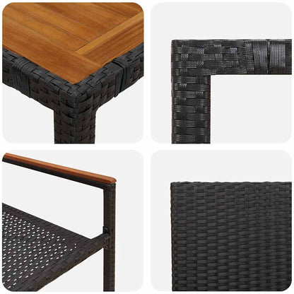 vidaXL Ensemble repas de jardin 5 pcs résine tressée noir