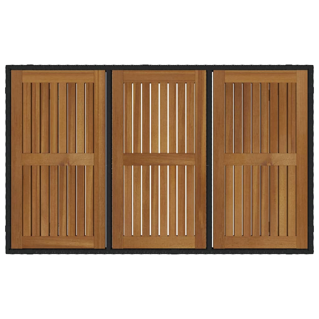 vidaXL Ensemble repas de jardin 5 pcs résine tressée noir