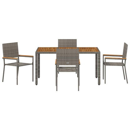 vidaXL Garten Essgruppe 5 pcs Grau 150 x 90 x 75 cm Poly-Rattan