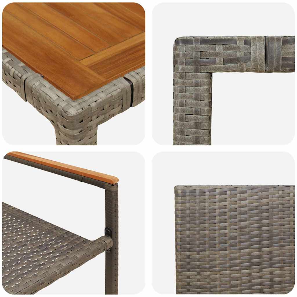 vidaXL Garten Essgruppe 7 pcs Grau 150 x 90 x 75 cm Poly-Rattan