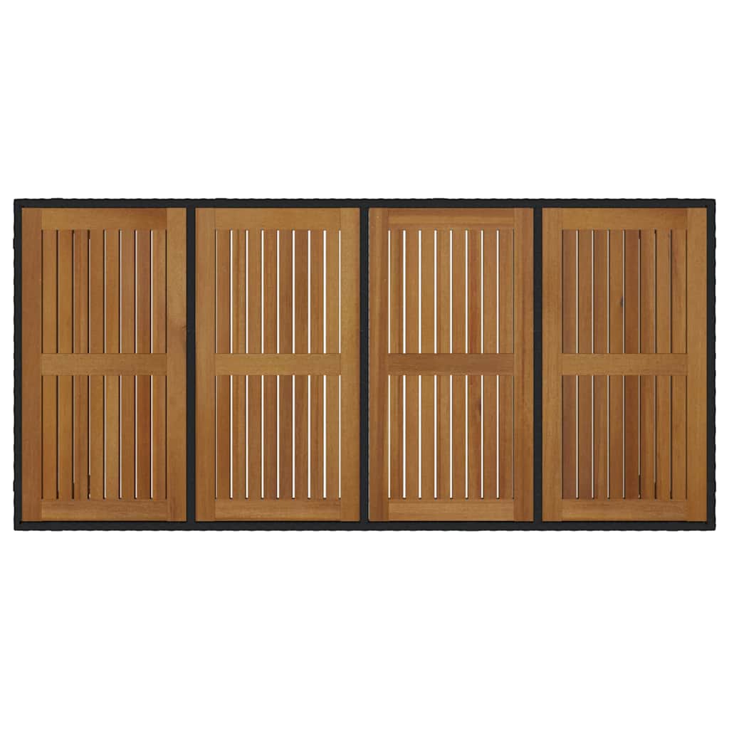 vidaXL Garten Essgruppe 9 pcs Schwarz Poly-Rattan
