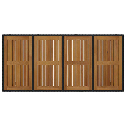 vidaXL Garten Essgruppe 9 pcs Schwarz Poly-Rattan