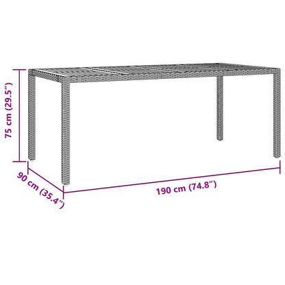 vidaXL Garten Essgruppe 9 pcs Grau Poly-Rattan