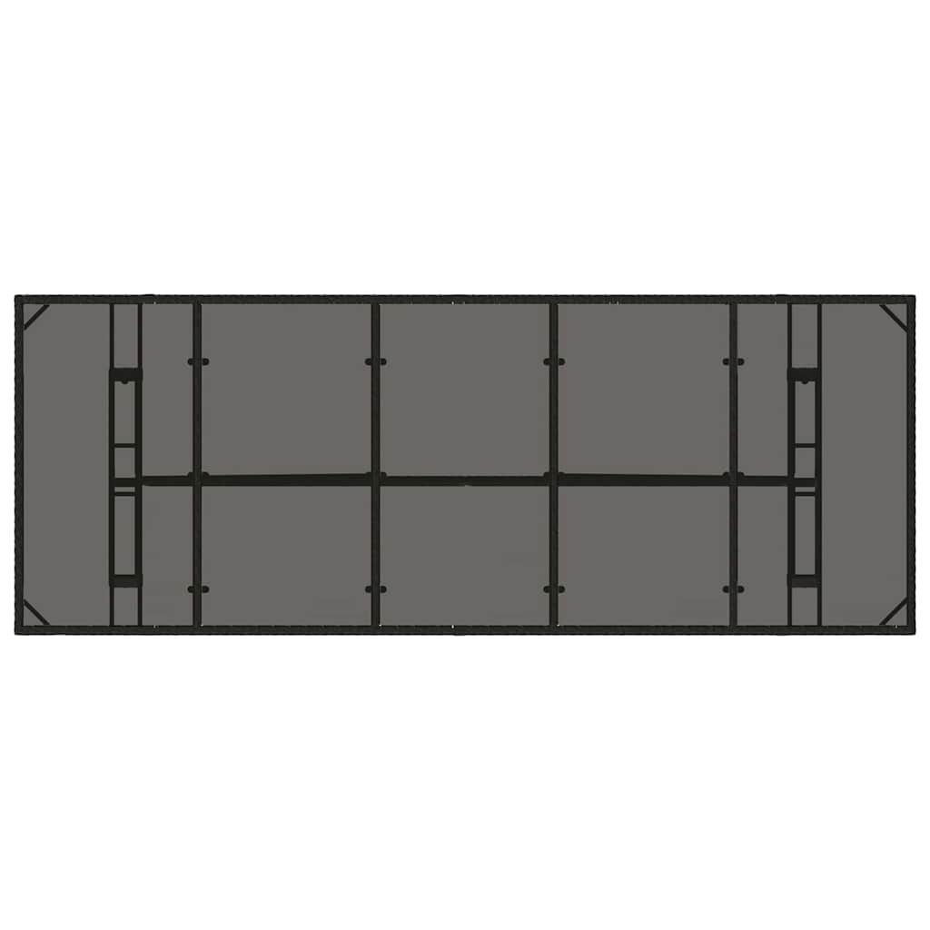 Garten Essgruppe 11 pcs Schwarz Poly-Rattan