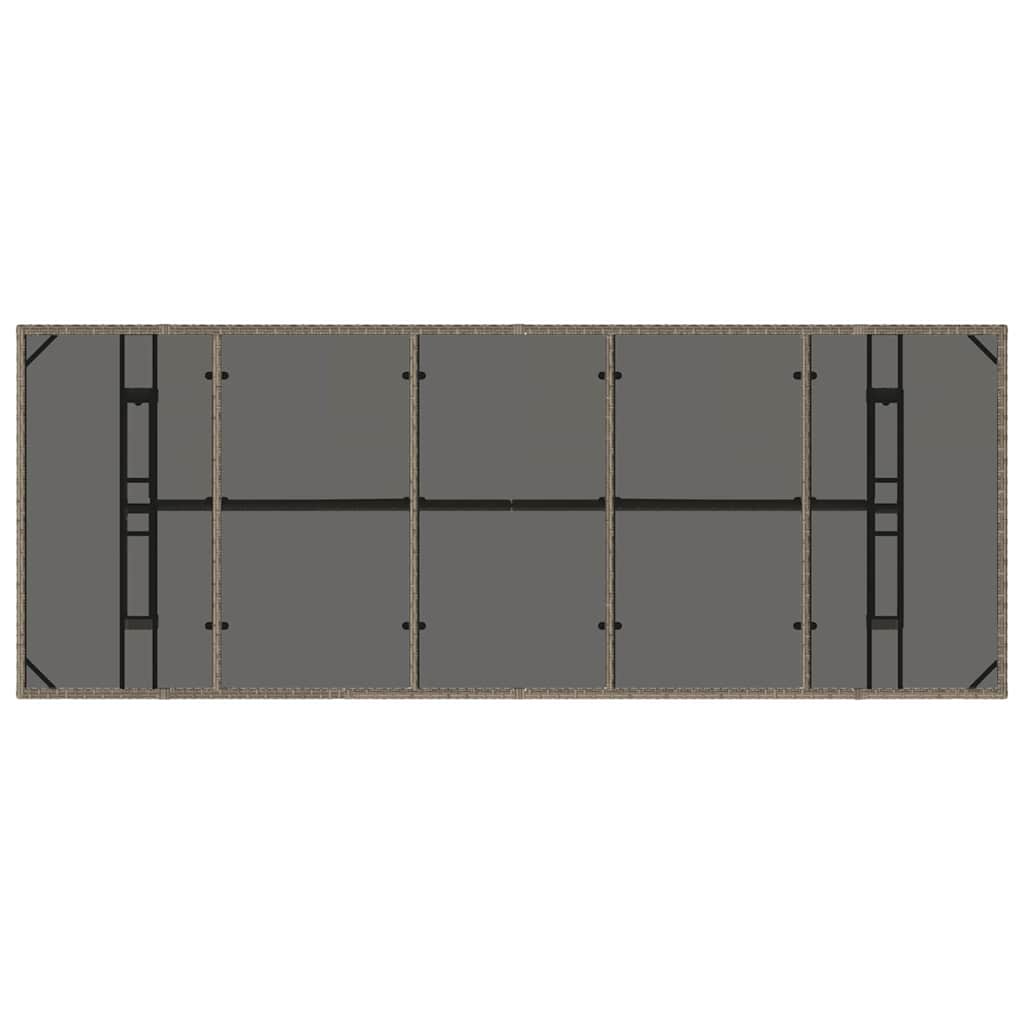 Garten Essgruppe 11 pcs Grau Poly-Rattan