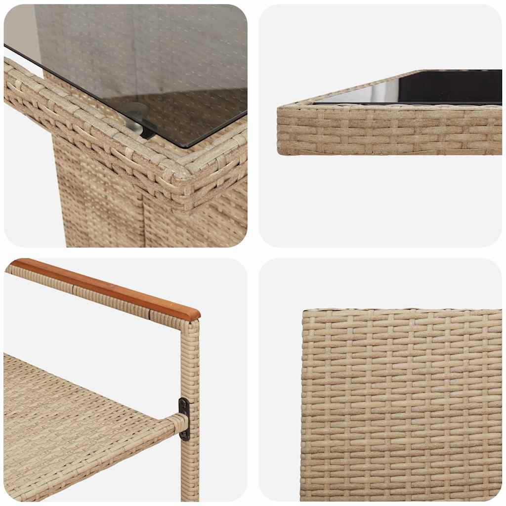 Garten Essgruppe 11 pcs Beige Poly-Rattan