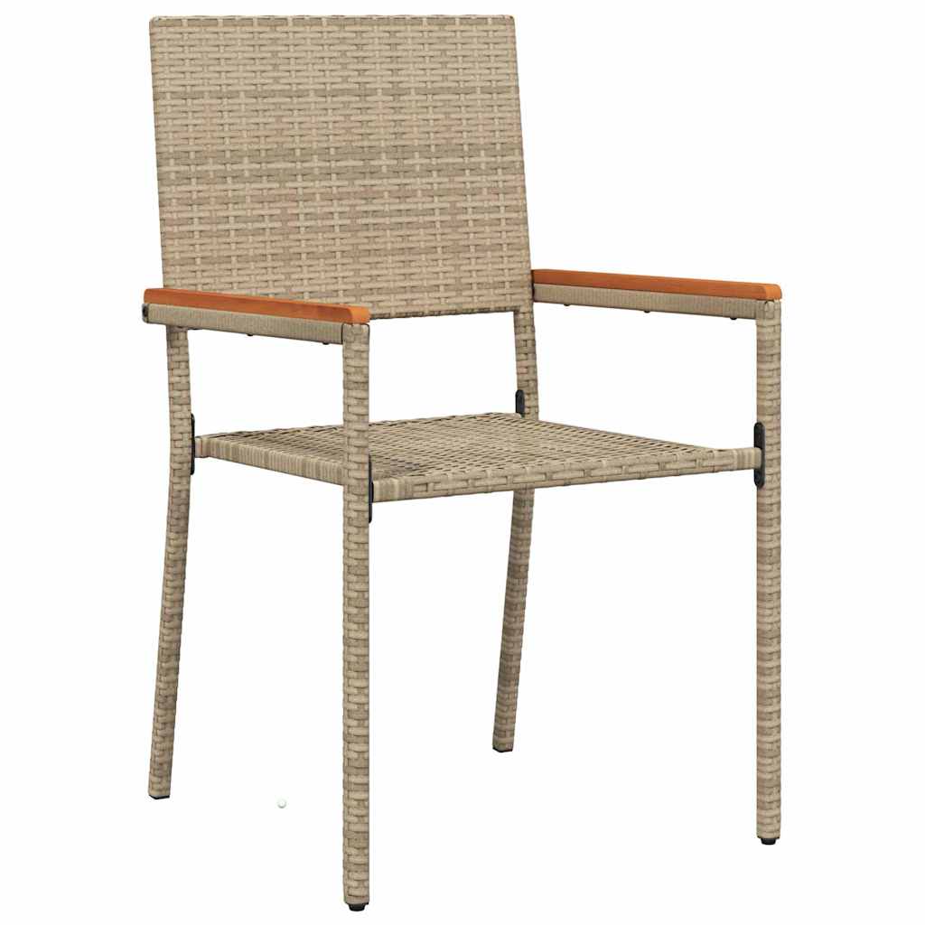 vidaXL Garten Essgruppe 7 pcs Beige Poly-Rattan