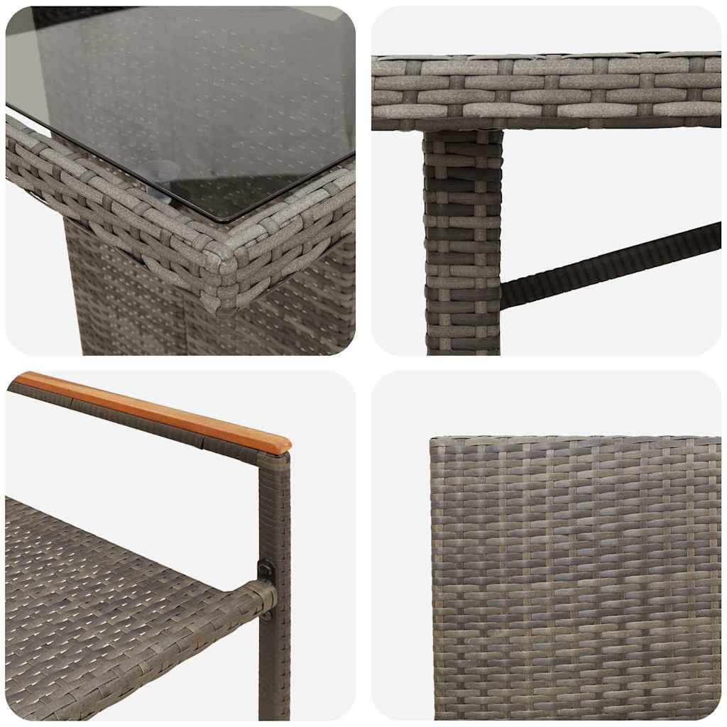 vidaXL Salon de jardin à manger 9 pcs Gris Résine tressée