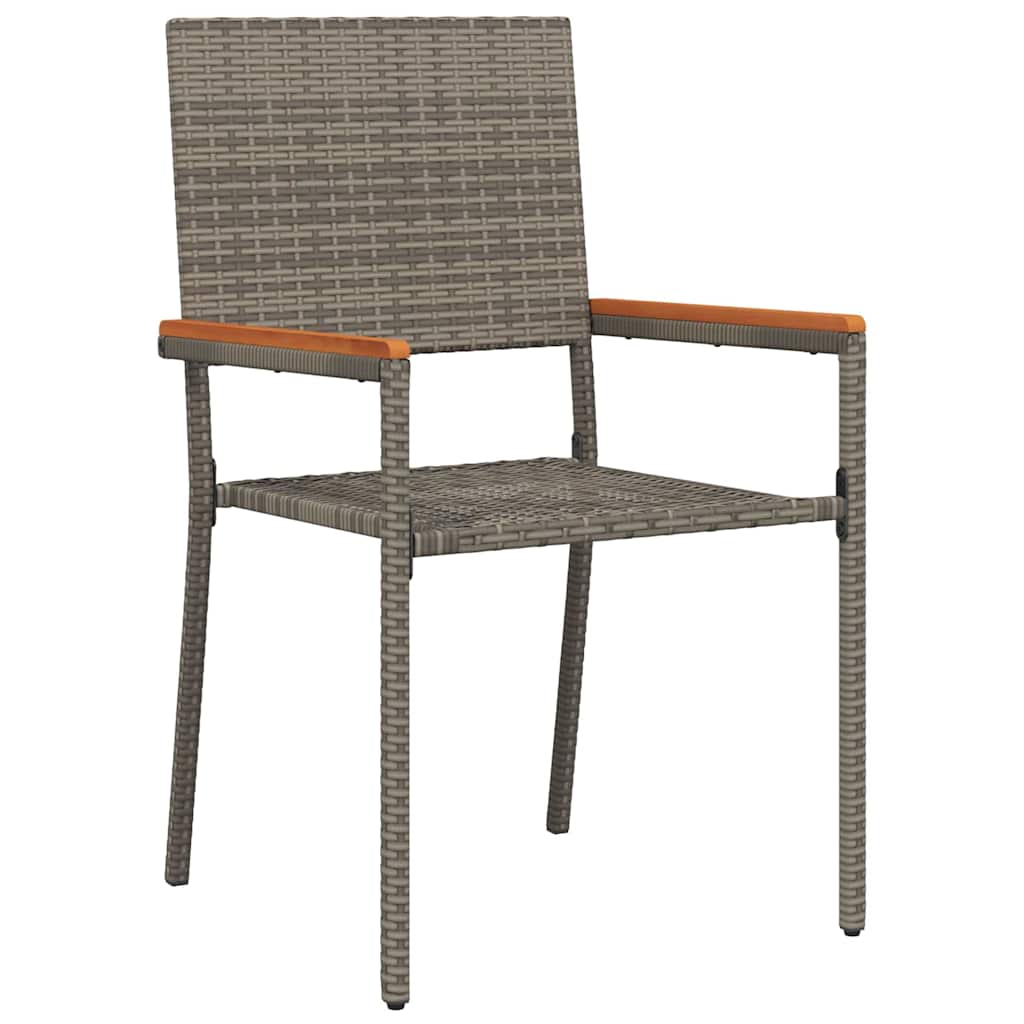 vidaXL Salon de jardin à manger 9 pcs Gris Résine tressée