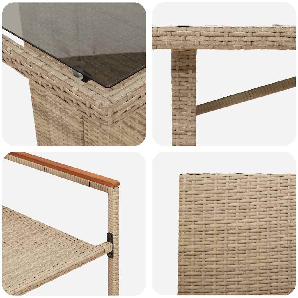 vidaXL Garten Essgruppe 9 pcs Beige Poly-Rattan