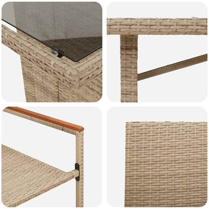 vidaXL Garten Essgruppe 9 pcs Beige Poly-Rattan
