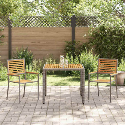 vidaXL Garten Essgruppe 3 pcs Grau und Braun Poly-Rattan