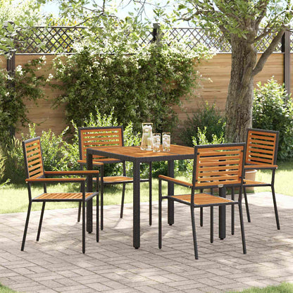 Garten Essgruppe 5 pcs Schwarz und Braun Poly-Rattan
