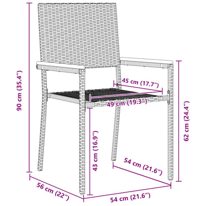 Garten Essgruppe 5 pcs Grau und Braun Poly-Rattan