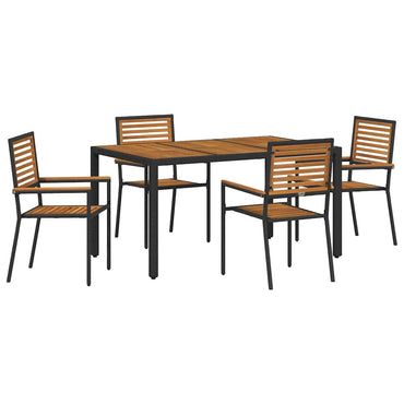 vidaXL Garten Essgruppe 5 pcs Schwarz und Braun Poly-Rattan