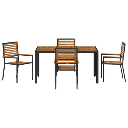 Garten Essgruppe 5 pcs Schwarz und Braun Poly-Rattan
