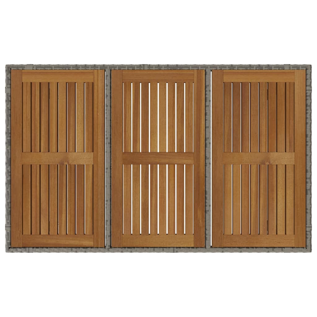 Garten Essgruppe 5 pcs Grau und Braun Poly-Rattan