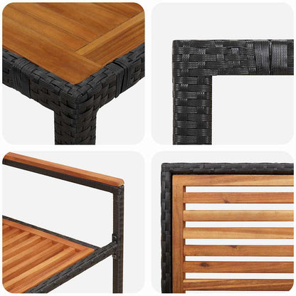 vidaXL Ensemble de salle à manger de jardin 7 pcs Noir et marron Résine tressée