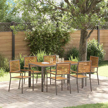 vidaXL Ensemble de salle à manger de jardin 7 pcs gris 150 x 90 x 75 cm résine tressée