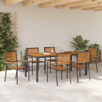 vidaXL Ensemble de salle à manger de jardin 7 pcs Noir et marron Résine tressée