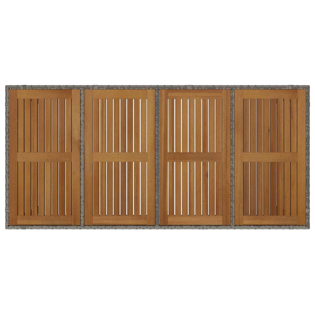 Garten Essgruppe 7 pcs Grau und Braun Poly-Rattan