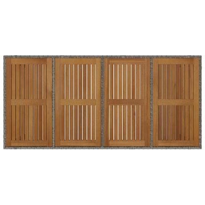 Garten Essgruppe 7 pcs Grau und Braun Poly-Rattan