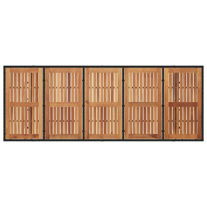 vidaXL Salon de jardin à dîner 9 pcs noir et marron en rotin synthétique