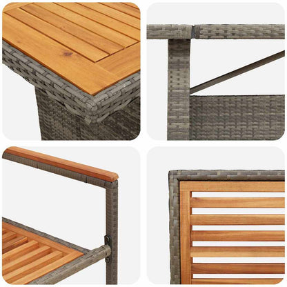 vidaXL Salon de jardin 9 pcs Gris et Marron 240 x 90 x 75 cm