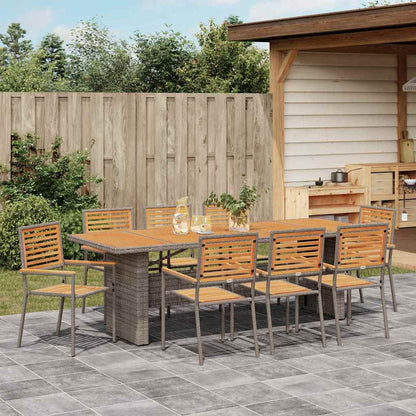 vidaXL Salon de jardin 9 pcs Gris et Marron 240 x 90 x 75 cm