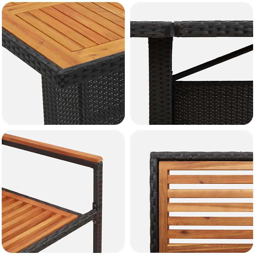 vidaXL Salon de jardin 11 pcs Noir et marron résine tressée