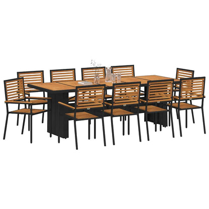 vidaXL Salon de jardin 11 pcs Noir et marron résine tressée