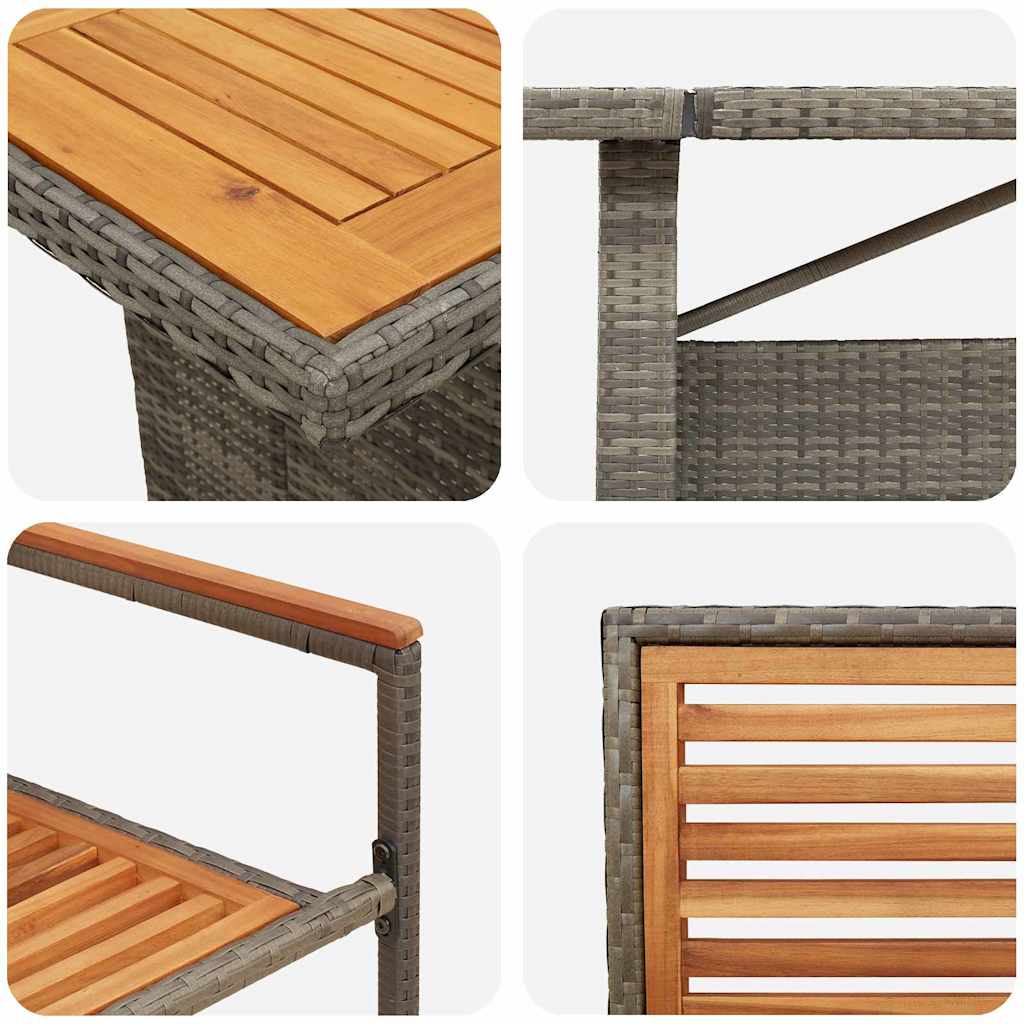 vidaXL Ensemble de salle à manger de jardin 11 pcs gris 240 x 90 x 75 cm résine tressée