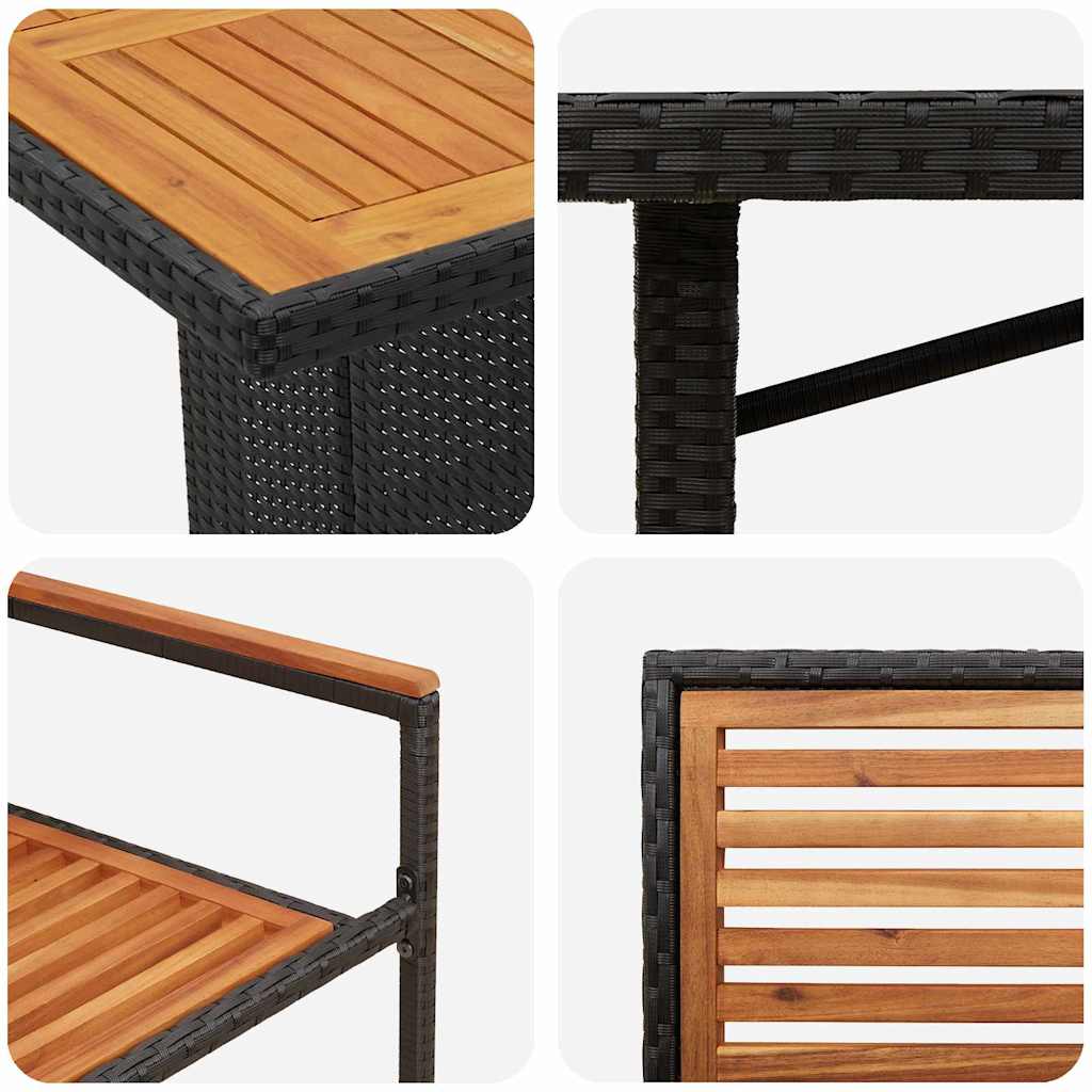 vidaXL Salon de jardin à dîner 9 pcs noir et marron résine tressée