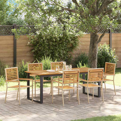 Garten Essgruppe 7 pcs Beige Massivholz Akazie