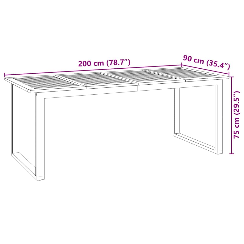 Garten Essgruppe 9 pcs Schwarz Massivholz Akazie