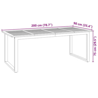 Garten Essgruppe 9 pcs Schwarz Massivholz Akazie