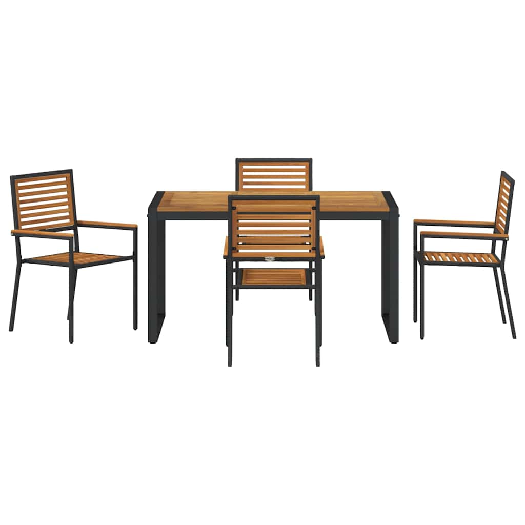 vidaXL Garten Essgruppe 5 pcs Schwarz und Braun Poly-Rattan