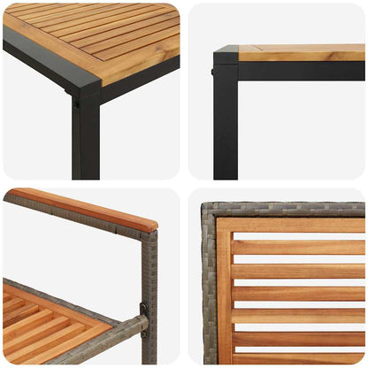 Garten Essgruppe 5 pcs Grau und Braun Poly-Rattan