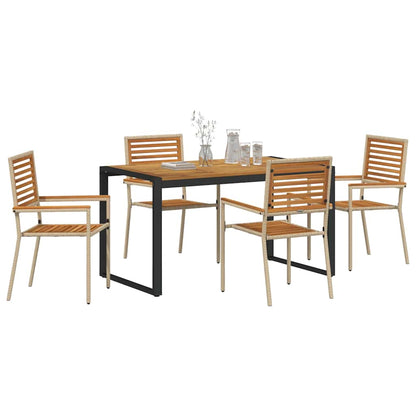 Garten Essgruppe 5 pcs Beige und Braun Poly-Rattan