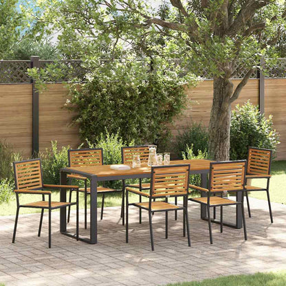 vidaXL Garten Essgruppe 7 pcs Schwarz und Braun Poly-Rattan