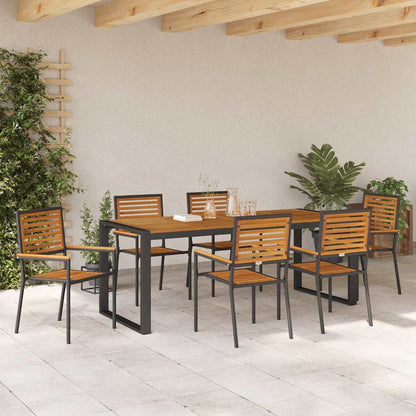 vidaXL Garten Essgruppe 7 pcs Schwarz und Braun Poly-Rattan