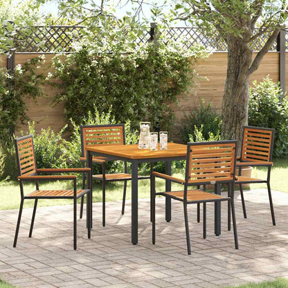 vidaXL Garten Essgruppe 5 pcs Schwarz 90 x 90 x 75 cm Poly-Rattan