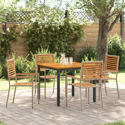 Garten Essgruppe 5 pcs Beige und Braun Poly-Rattan