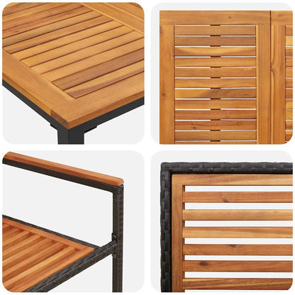 vidaXL Salon de jardin à manger 5 pcs Noir et marron Résine tressée