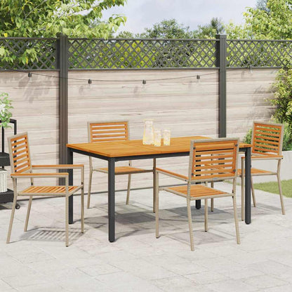 Garten Essgruppe 4 pcs Beige und Braun Poly-Rattan