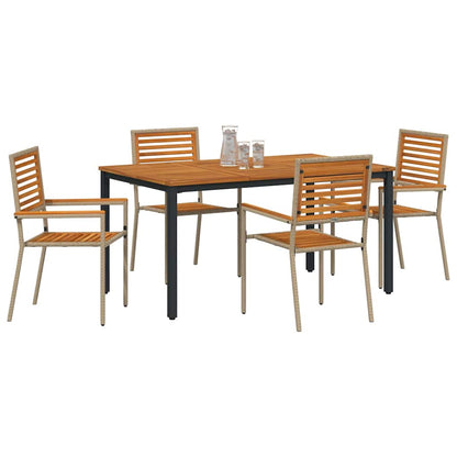 Garten Essgruppe 4 pcs Beige und Braun Poly-Rattan